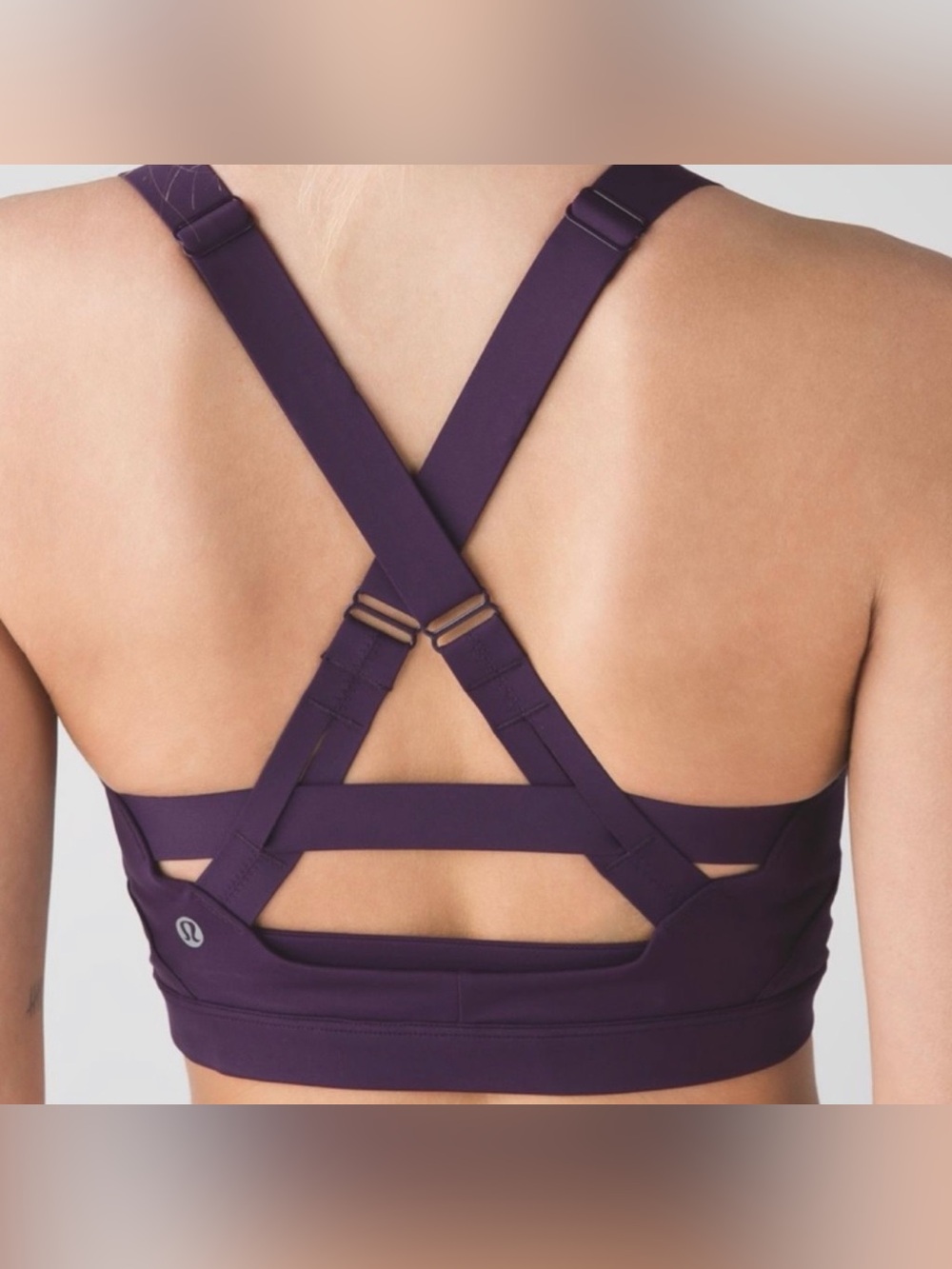 NEW Lululemon Pure Practice Sports Bra Purple Long Line Strappy Yoga Pilates 4